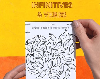 Czasowniki i bezokoliczniki w języku hiszpańskim – kolorowanie według kategorii Aktywność: hiszpański dla dorosłych