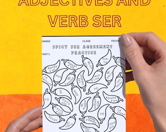 Hiszpańskie przymiotniki i czasownik „ser” – aktywność z kolorowaniem według tematu