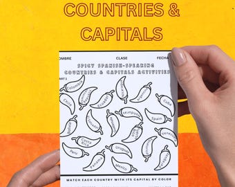 Miesiąc Dziedzictwa Hiszpańskiego – Arkusz ćwiczeń z kolorowaniem według wielkich liter w krajach hiszpańskojęzycznych