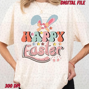 Diseño retro de Pascua, PNG de Pascua divertida, PNG de Pascua, Sublimación de Pascua, Descarga instantánea