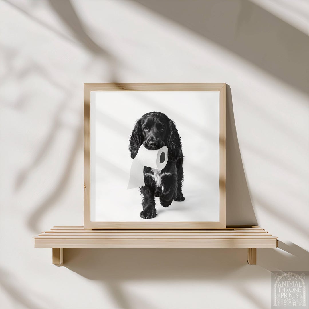 Cocker Spaniel Restroom Art – Toilet Paper Dog Printable – Funny ...