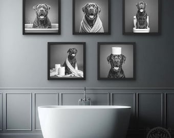 Funny Cane Corso Bathroom Wall Art, Cane Corso Restroom, Dog