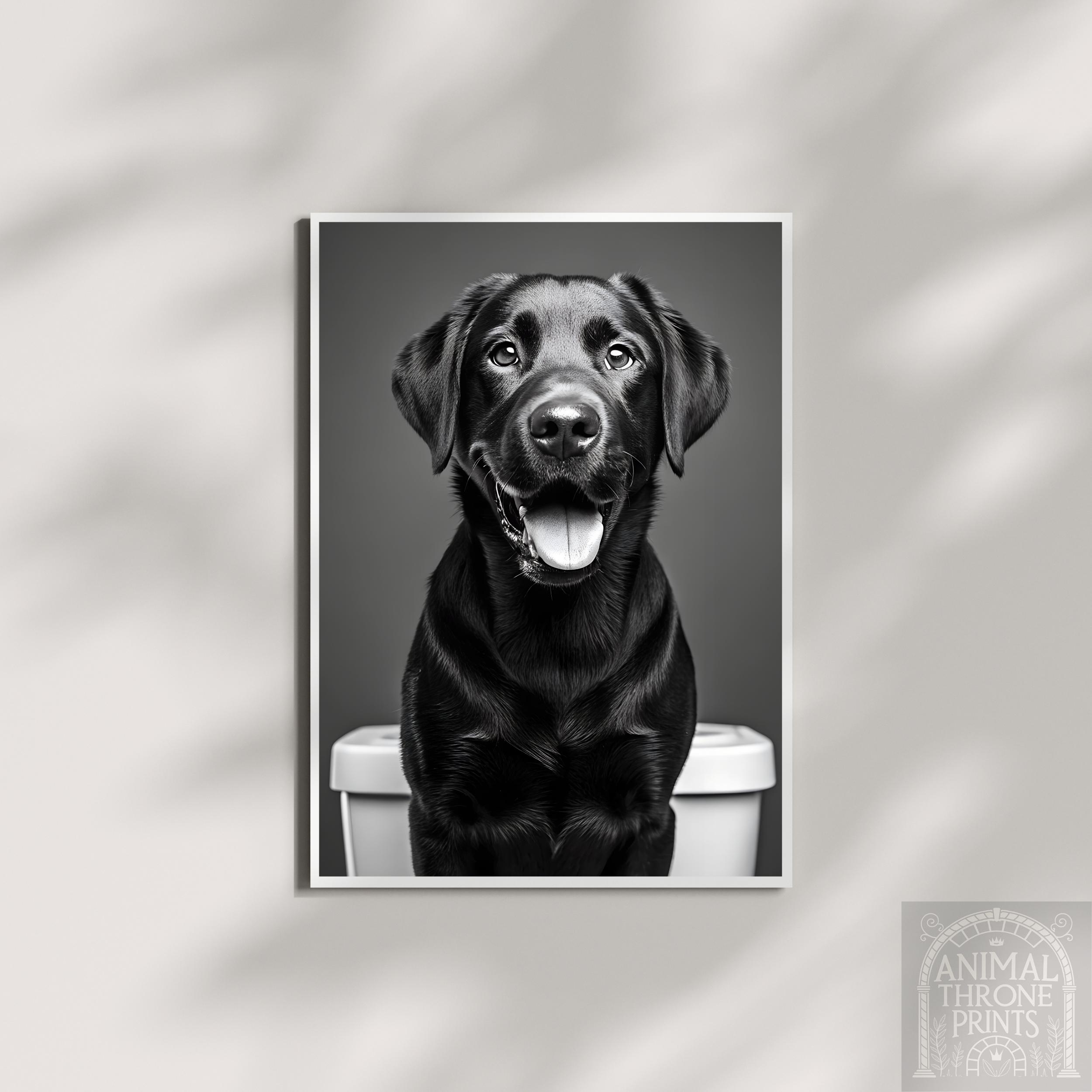 Black Lab Bathroom Wall Art Bundle of 5 – Funny Dog Prints
