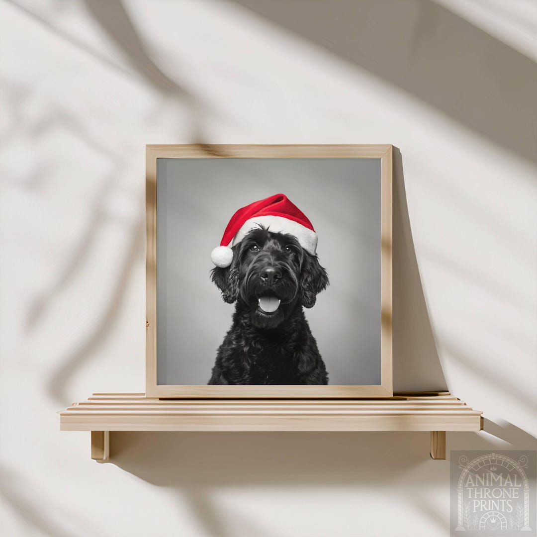 Labradoodle Dog Christmas Print: Santa Hat Pet Decor (digital Download ...