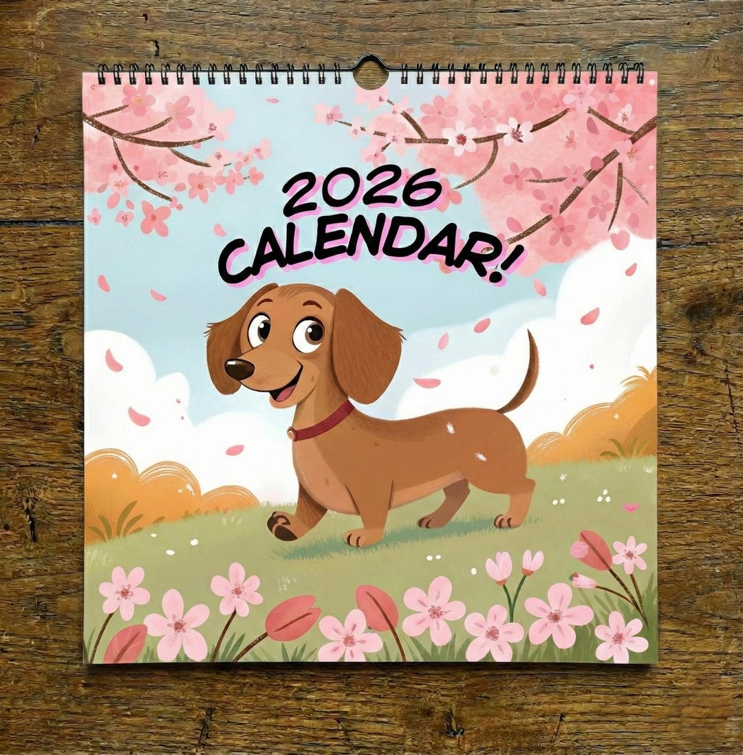 Wiener Dog Gifts 2026 Calendar Dachshund 2026 Calendar Cute Doxie Dog — free download