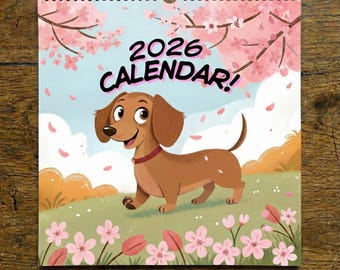 Wiener Dog Gifts 2026 Calendar Dachshund 2026 Calendar – Cute Doxie Dog Wall Calendar – Wiener Dog Gift – 12 Month Calendar 8.5x8.5