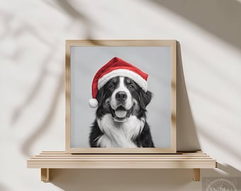 Sweat à Capuche 'Bouvier Bernois' De Noël - Design Mignon Avec Chapeau De Père Noël - Unisexe
