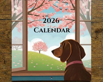 Dachshund Gift 2026 Calendar – Cute Dog Wall Calendar – Seasonal Wiener Dog Art – Gift for Dog Lovers – 12 Month Calendar 8.5x8.5