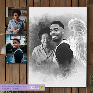 Add Deceased Person to Photo - Merge Combine Photos - Add Passed Away Loved One to Picture - Memorial Gift for Mom Dad Family- Angel Wings