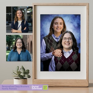 Step Brothers Family Portrait, Funny Portrait, Family Gift Ideas, Personalised Mom Gift, Gifts For Her, Gifts For Dad, Gifts For Friend