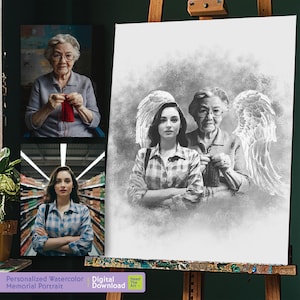 Add Deceased Loved One to Photo - Memorial Gift for Father - Passed Away Person to Picture - Add Person to Photo - Combine Merge Photos