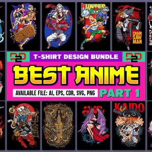 Best Anime T-shirt Design Bundle Premium Quality Anime Design Bundle, Anime Streetwear, All Design Are Best Quality Design Anime Design.