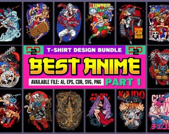 Best Anime T-shirt Design Bundle Premium Quality Anime Design Bundle, Anime Streetwear, All Design Are Best Quality Design Anime Design.
