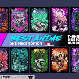 Best Anime Edition,  Anime Graphic Design, Anime T-shirt Design PNG and PSD Print on demand Digital Download, Sublimation halftone
