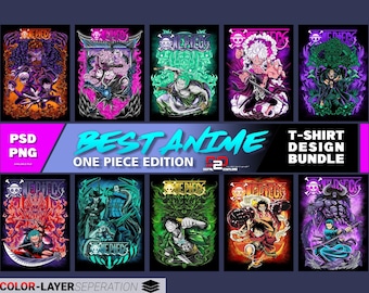 Best Anime Edition,  Anime Graphic Design, Anime T-shirt Design PNG and PSD Print on demand Digital Download, Sublimation halftone