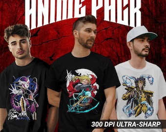 100+ Anime Pack T Shirt Design Bundle, Colorful Tshirt Designs, TShirt Sublimation Bundle, TShirt Designs For Men & Woman, Digital Download