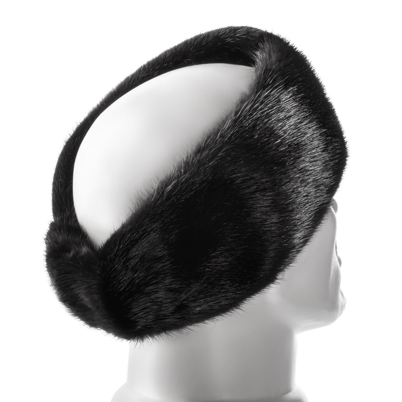 Black Mink Adjustable Headband Black Ranch Mink Knot Headband - Dimitrios Furs main image 2