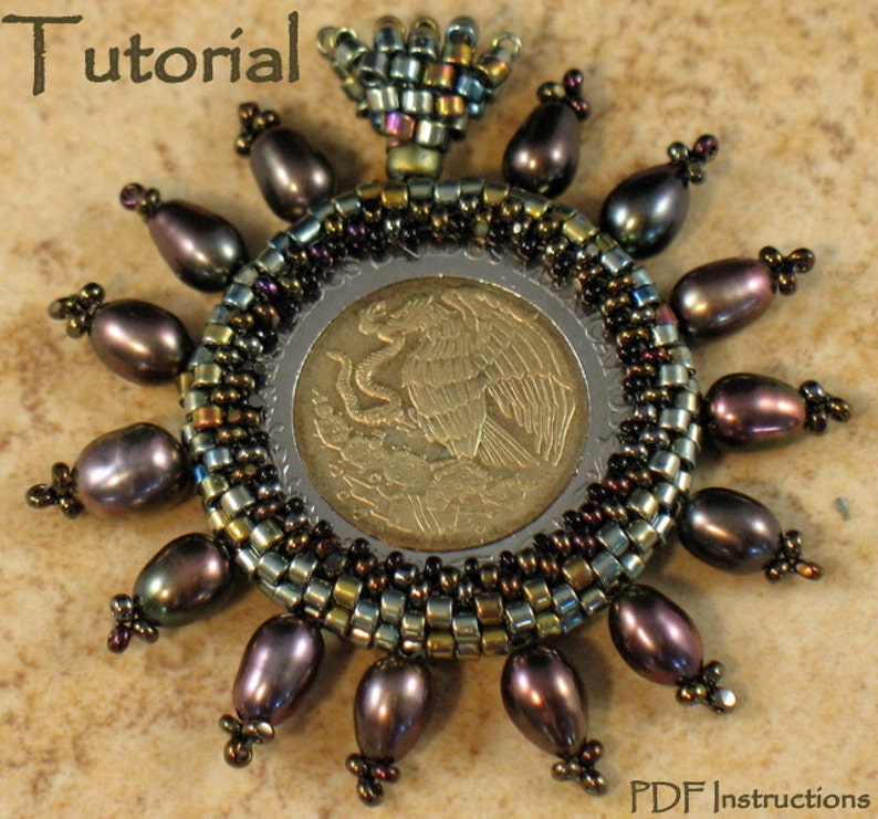 Beading Tutorial Captured Coin Pendant image 3