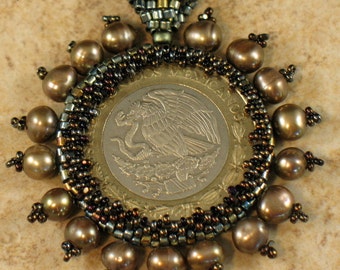 Beading Tutorial - Captured Coin Pendant