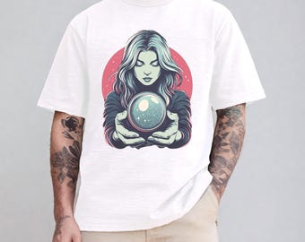 Mystical Crystal Ball Graphic Tee, Witchcraft Shirt