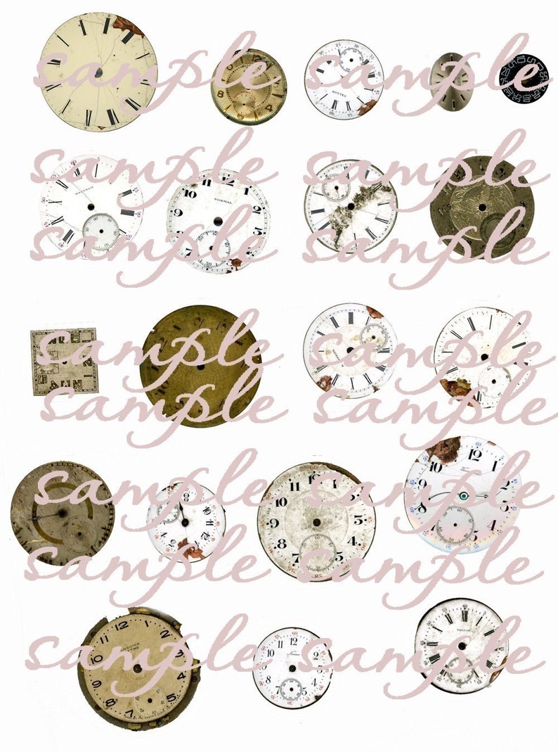 Vintage Antique Watch Faces Digital Instant Download for Etsy
