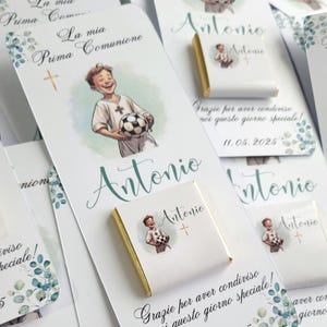 Marque-place personnalisé avec chocolat - Baptême - Communion - Confirmation - Anniversaire - Naissance - Baby Shower
