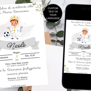 Invito Comunione a Tema Calcio (Bambino) – Personalizzato in PDF/Digitale
