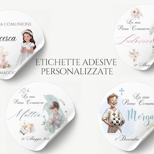 Etichette adesive - Prima Comunione - Cresima - Tag adesivi - Adesivi bomboniere personalizzate