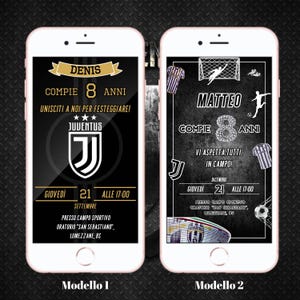 Invito Digitale Juventus Compleanno / Invito WhatsApp Juve / Invito personalizzabile / Invito pronto entro 24 ore