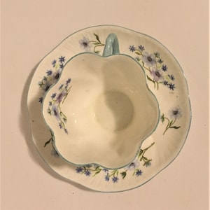 Shelley Cup and Saucer - Vintage Bone China Blue Rock - Free Shipping