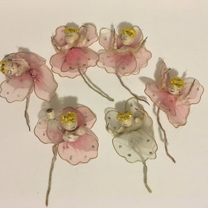 Old Spun Cotton Angels Nylon Wings Set of Six