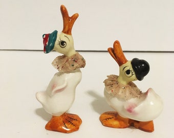 Vintage Ceramic Figurine - Pair of Ducks - 1950's