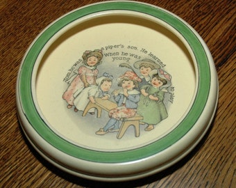 1920's Roseville Nursery Rhyme Baby Dish