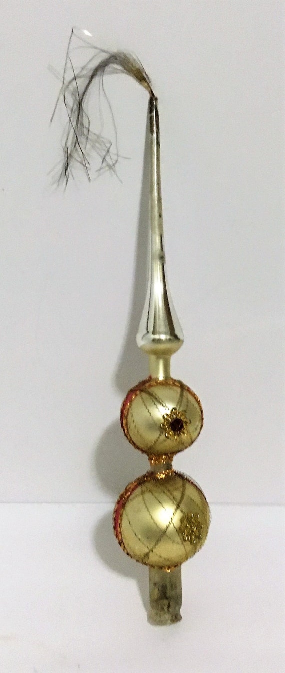 Glass Finial Tree Topper Vintage Tall Etsy