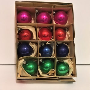 Fantasia Christmas Vintage Polish Glass Ornaments in Original Box