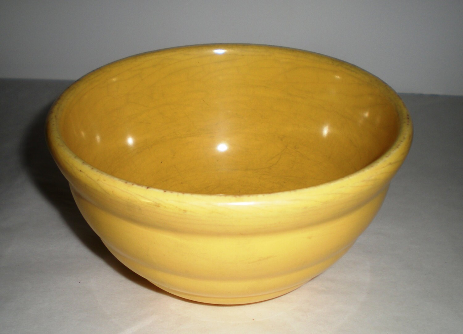 Bauer Beehive Pottery Bowl Bright Yellow Etsy