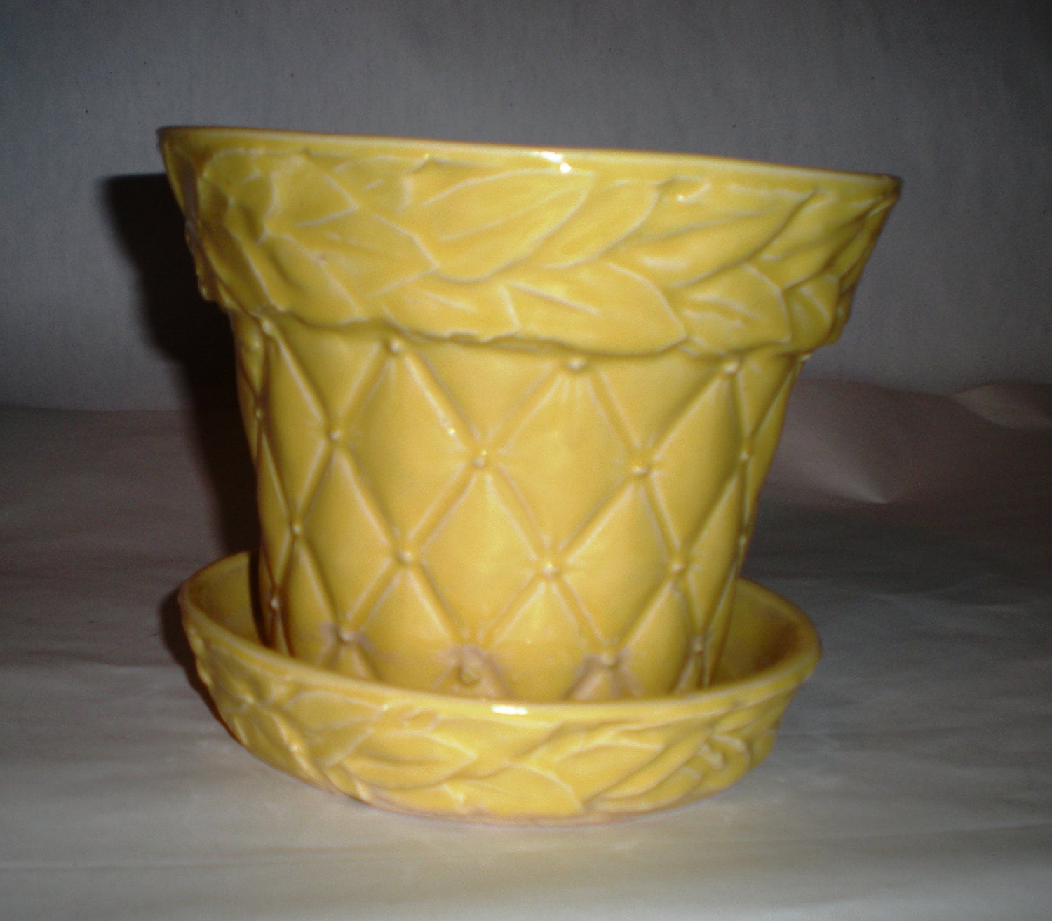 Vintage McCoy Yellow Ceramic Planter Flower Pot Etsy