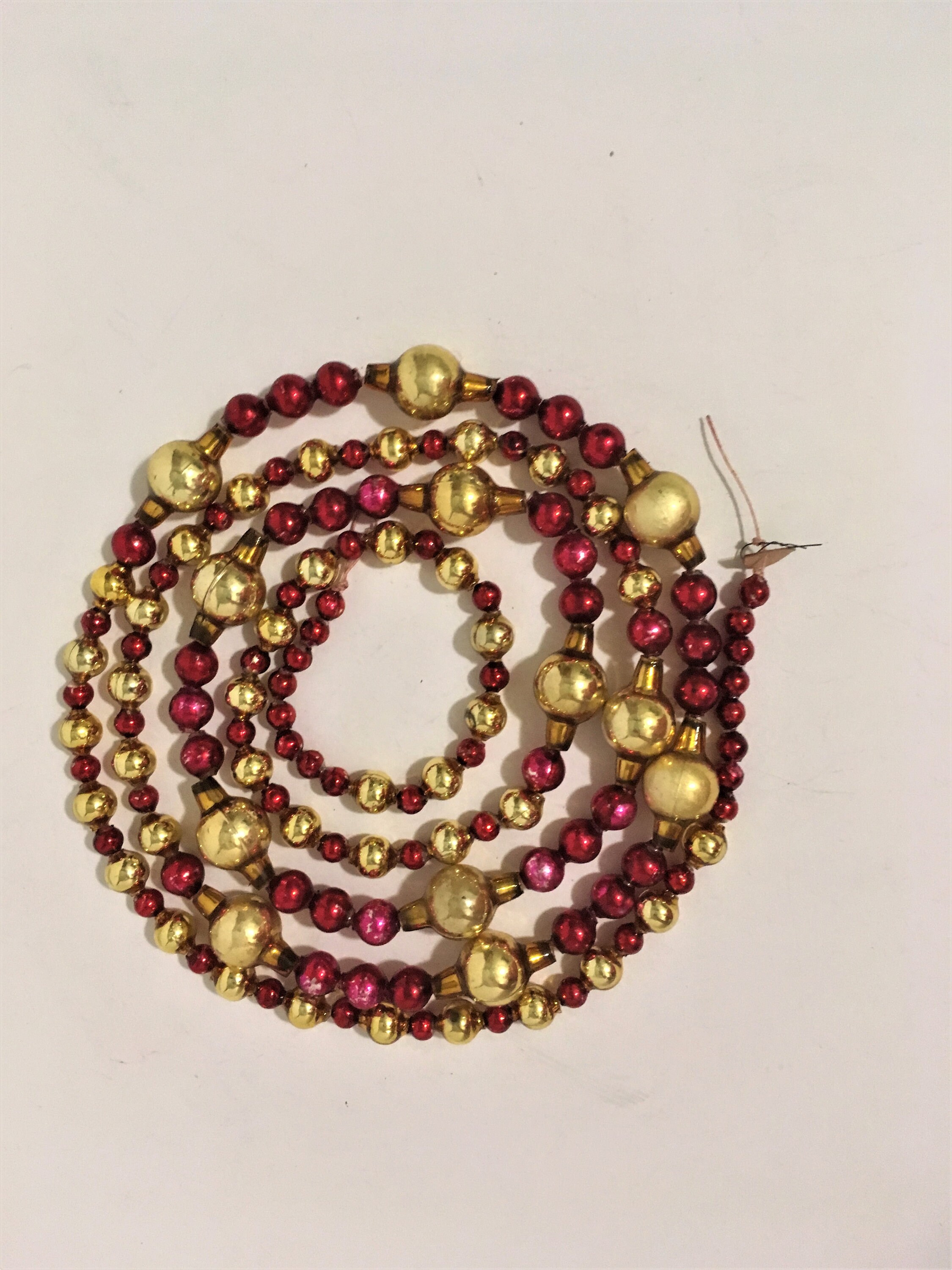 Mercury Glass Garland Glass Beads Vintage Mercury Glass Gold Etsy