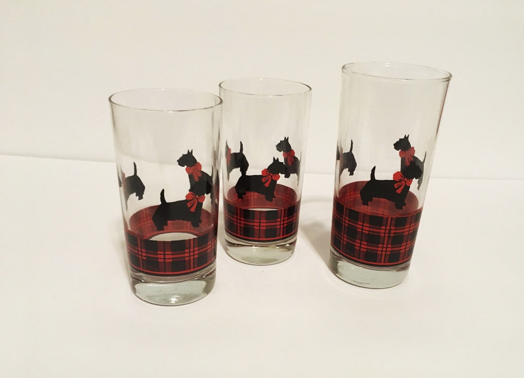 Vintage Scotty Dog Glass Tumbler Set of Three 1960's - Etsy