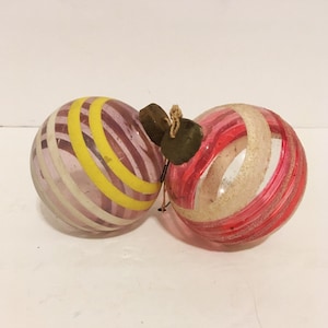 Paper Cap WWII Era Christmas Ornaments - Vintage Pair