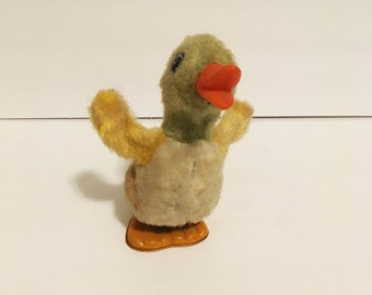 Vintage Easter Wind Up Toy - Dancing Baby Duck