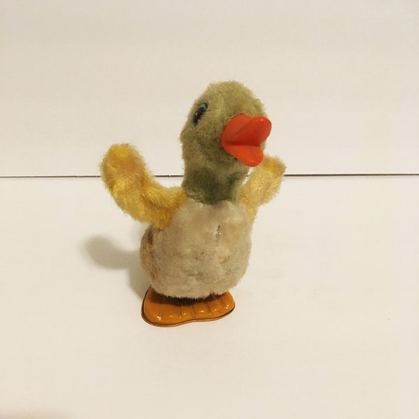 Vintage Easter Wind Up Toy - Dancing Baby Duck