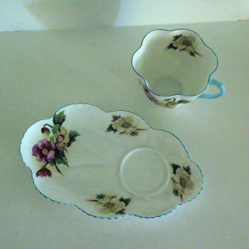 Shelley Fine Bone China Tea and Toast Set Begonia Free Shipping Etsy