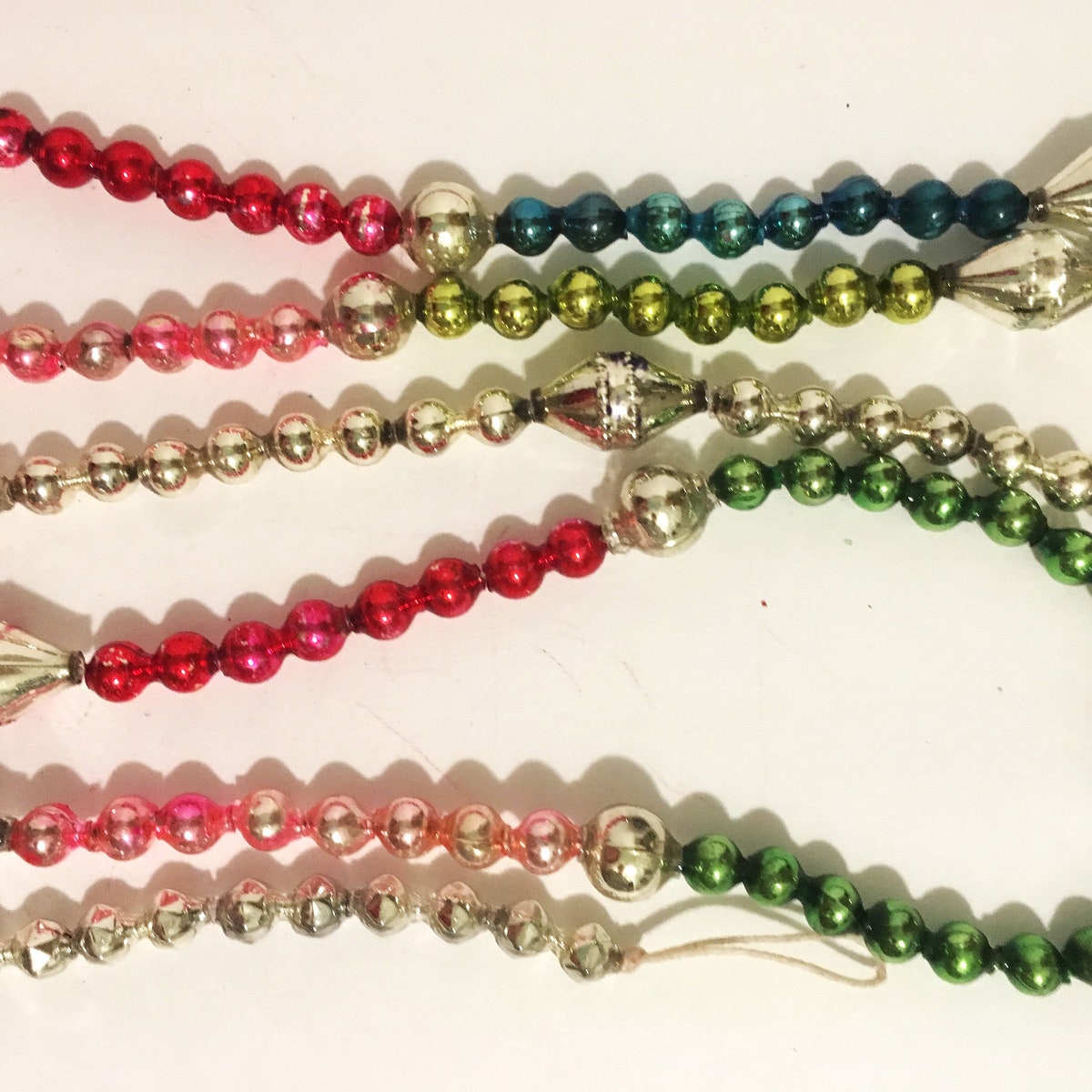 Vintage Mercury Glass Christmas Garland, 94 Inches