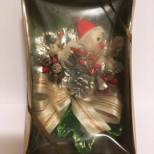 NOS 1940&#39;s Corsage Christmas - Vintage Christmas Decoration New in Box