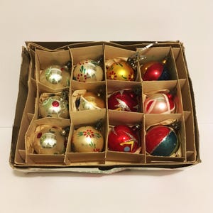 Blown Glass Ornaments - Vintage Poland Mercury Glass Christmas Ornaments