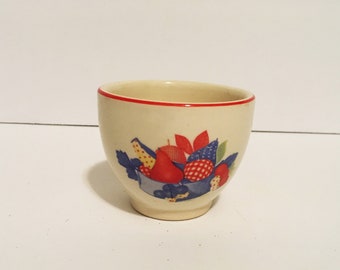Calico Fruit Custard Cup - Vintage Universal Cambridge
