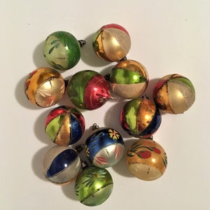 Blown Glass Ornaments - Vintage Poland Mercury Glass Christmas Ornaments