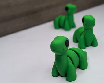 3D Printed Baby Brontosaurus Fidget Toy - Articulated Dinosaur