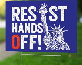 Widerstand Hands weg Werbeschild: Freiheitsstatue Politischer Widerstand